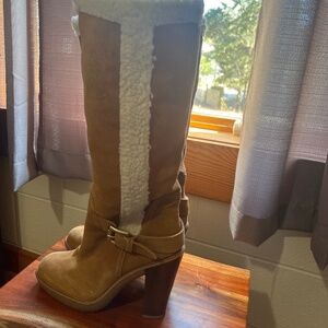 Michael Kors suede/ shearling boots